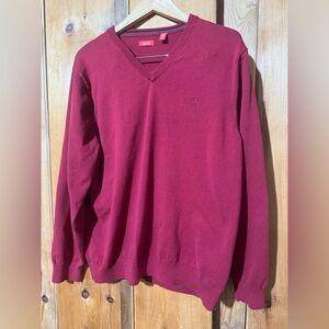 Izod V-Neck Sweater in Burgundy